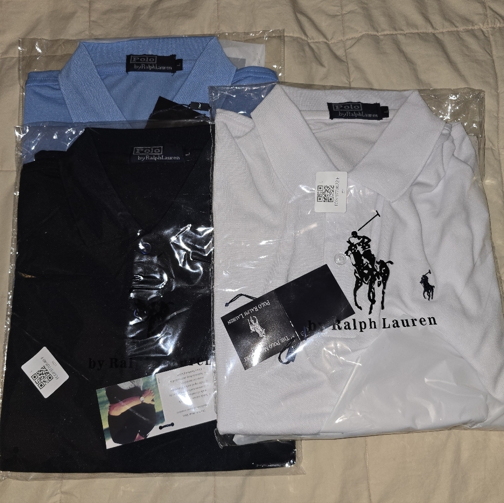 Ralph Lauren Men’s Polo Pack Short Sĺeeve - White, Dr. Blue , Light Blue